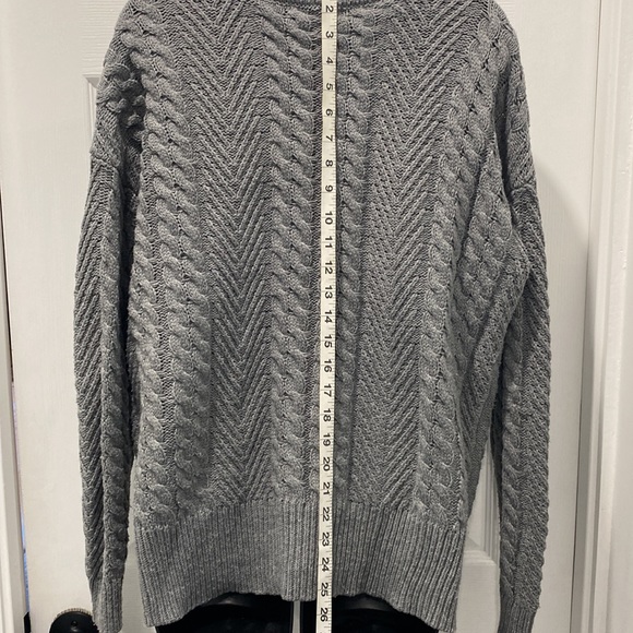 Elan Cable Knit Lace Up Detail Long Sleeve Sweater - Picture 7 of 12